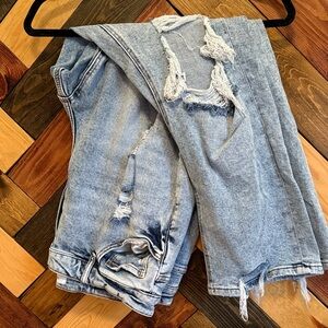 Distressed Light Blue Denim Jeans